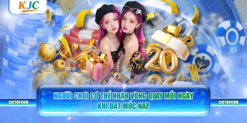 Người chơi có thể nhận vòng quay mỗi ngày khi đạt mốc nạp